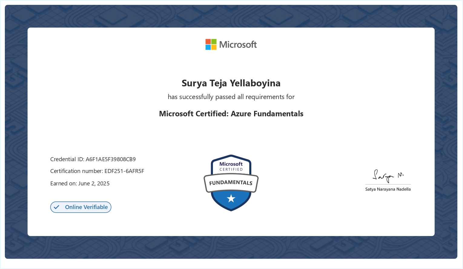 Microsoft Certified - Azure Fundamentals